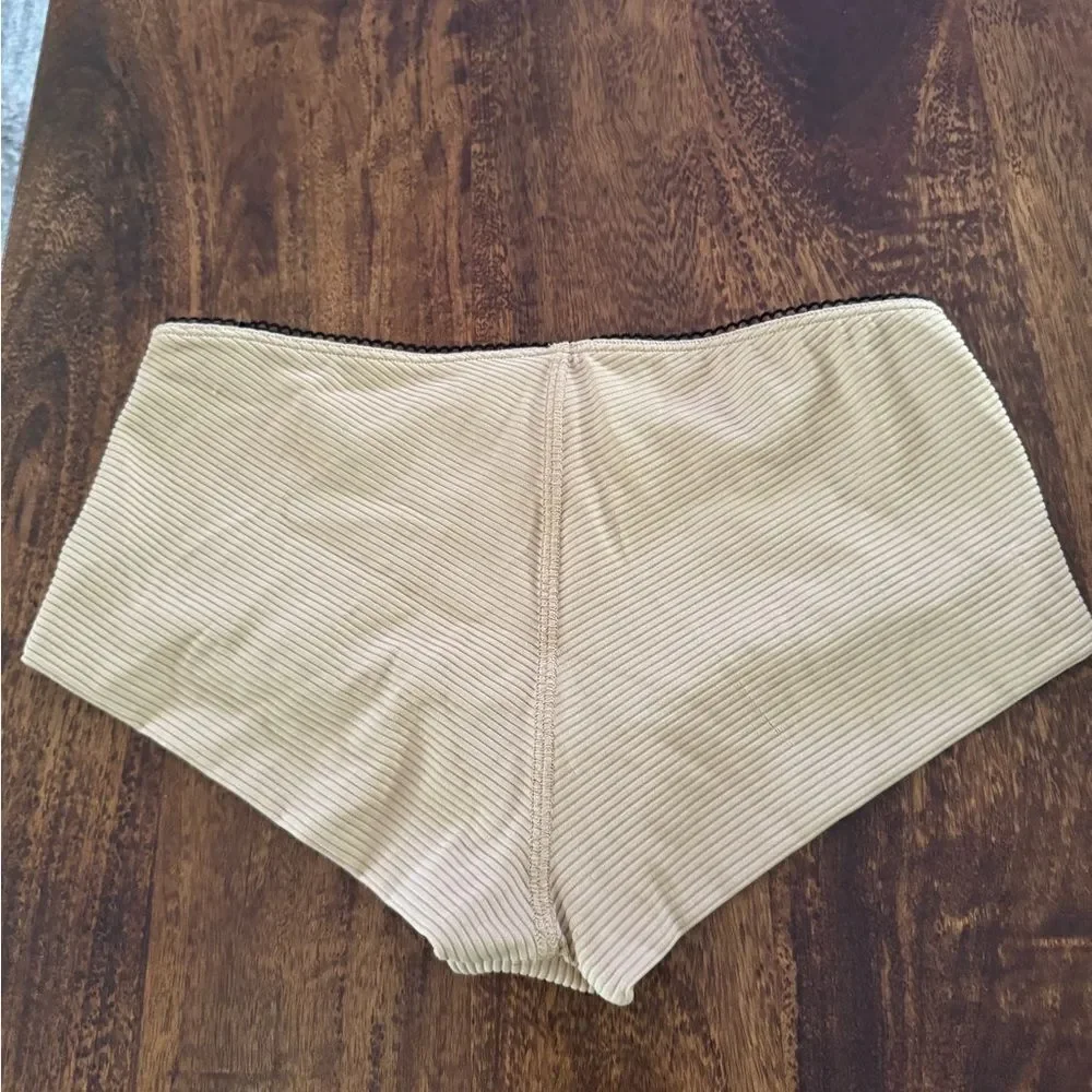 Frankie’s Bikinis Lisa Ribbed Bikini Bottom - suntanned